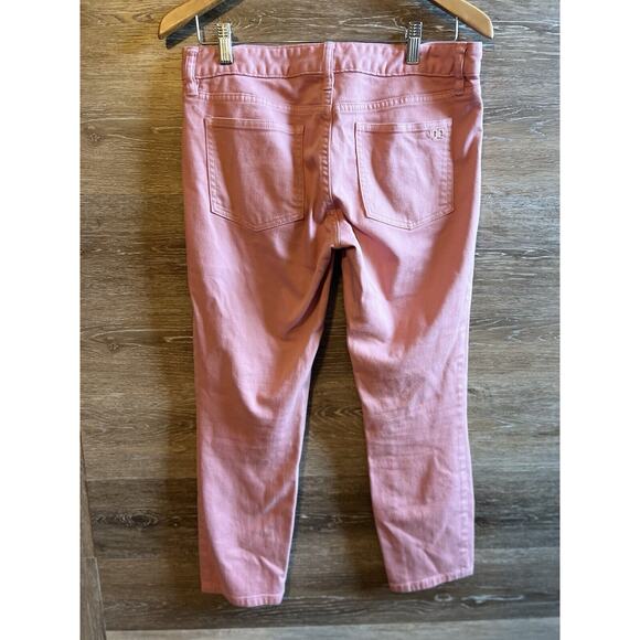 Tory Burch Jeans Sz 29 Cropped Skinny Pink Light Wash Skinny Capsule Timeless - Picture 6 of 6